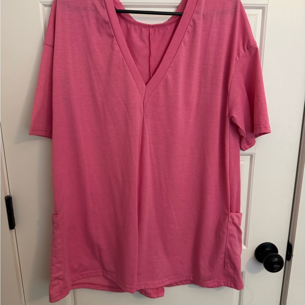 Amazon Pink V-Neck Jumpsuit